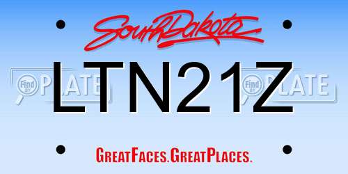 LTN21Z South Dakota License Plate