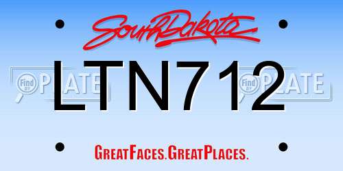LTN712 South Dakota License Plate