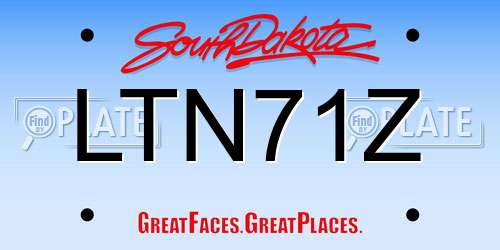 LTN71Z South Dakota License Plate