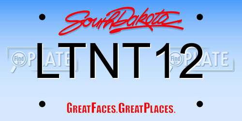 LTNT12 South Dakota License Plate
