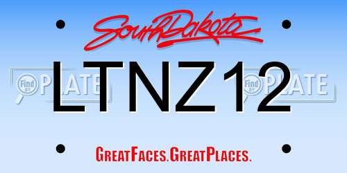 LTNZ12 South Dakota License Plate