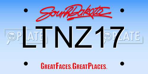 LTNZ17 South Dakota License Plate