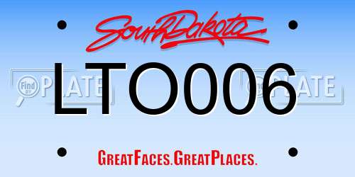 LTO006 South Dakota License Plate