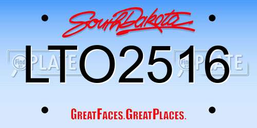 LTO2516 South Dakota License Plate