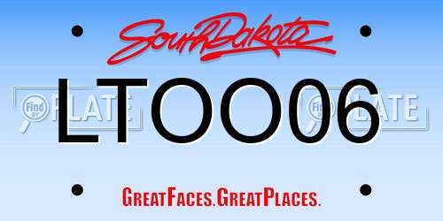LTOO06 South Dakota License Plate