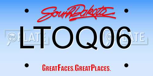 LTOQ06 South Dakota License Plate