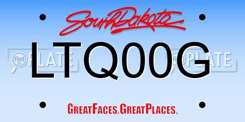 LTQ00G South Dakota License Plate