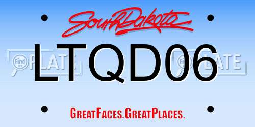 LTQD06 South Dakota License Plate