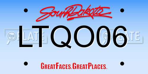 LTQO06 South Dakota License Plate