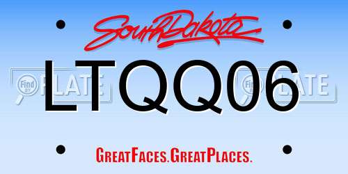 LTQQ06 South Dakota License Plate
