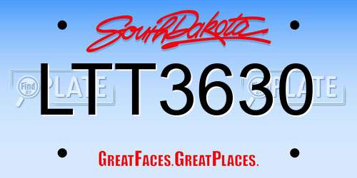 LTT3630 South Dakota License Plate