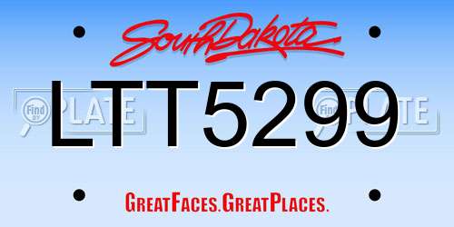 LTT5299 South Dakota License Plate