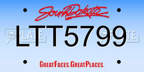 LTT5799 South Dakota License Plate