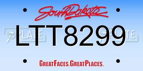 LTT8299 South Dakota License Plate