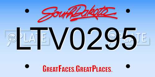LTV0295 South Dakota License Plate