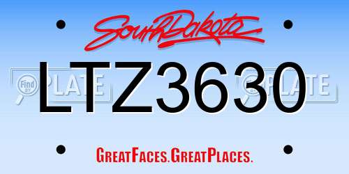 LTZ3630 South Dakota License Plate