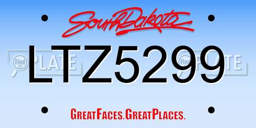 LTZ5299 South Dakota License Plate