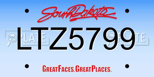 LTZ5799 South Dakota License Plate