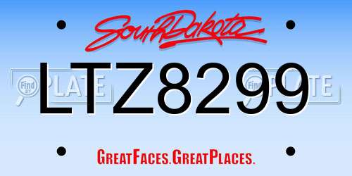 LTZ8299 South Dakota License Plate