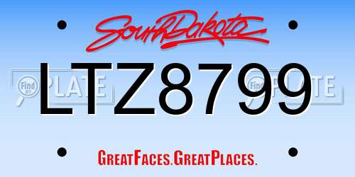 LTZ8799 South Dakota License Plate
