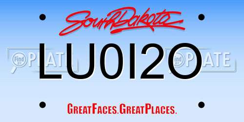 LU0I2O South Dakota License Plate