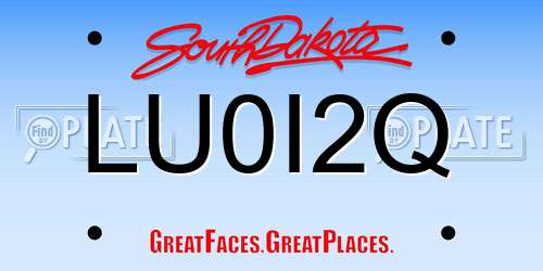 LU0I2Q South Dakota License Plate