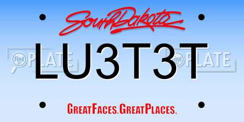 LU3T3T South Dakota License Plate