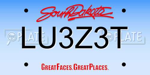 LU3Z3T South Dakota License Plate