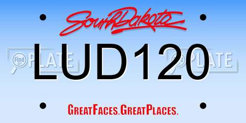 LUD120 South Dakota License Plate