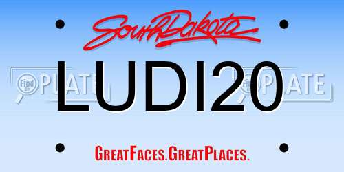 LUDI20 South Dakota License Plate