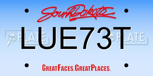 LUE73T South Dakota License Plate