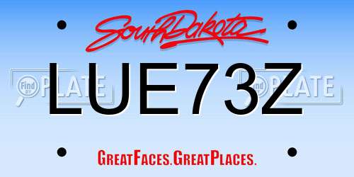 LUE73Z South Dakota License Plate