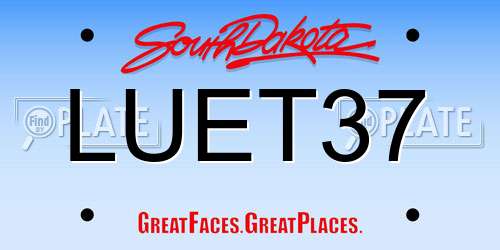 LUET37 South Dakota License Plate