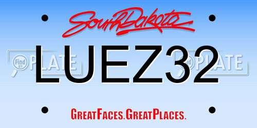 LUEZ32 South Dakota License Plate