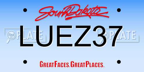 LUEZ37 South Dakota License Plate