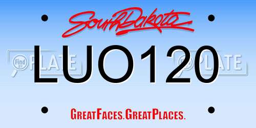 LUO120 South Dakota License Plate