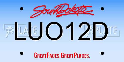 LUO12D South Dakota License Plate