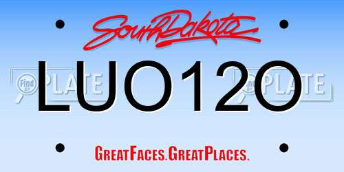 LUO12O South Dakota License Plate