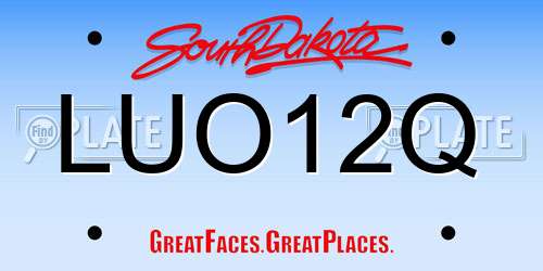 LUO12Q South Dakota License Plate