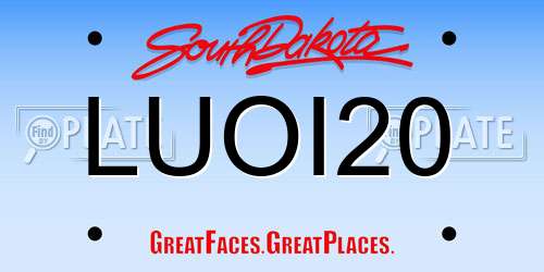 LUOI20 South Dakota License Plate