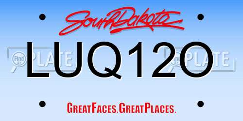 LUQ12O South Dakota License Plate