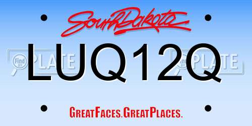 LUQ12Q South Dakota License Plate