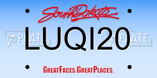 LUQI20 South Dakota License Plate