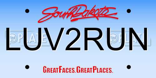 LUV2RUN South Dakota License Plate