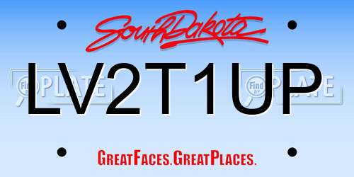 LV2T1UP South Dakota License Plate