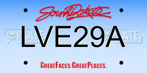 LVE29A South Dakota License Plate