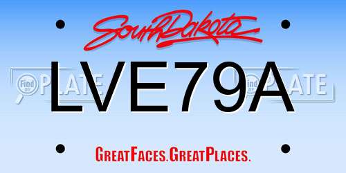 LVE79A South Dakota License Plate