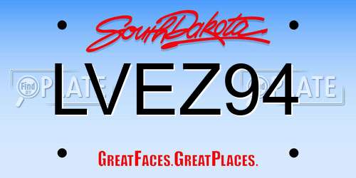 LVEZ94 South Dakota License Plate