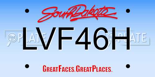 LVF46H South Dakota License Plate