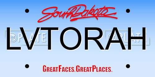 LVTORAH South Dakota License Plate